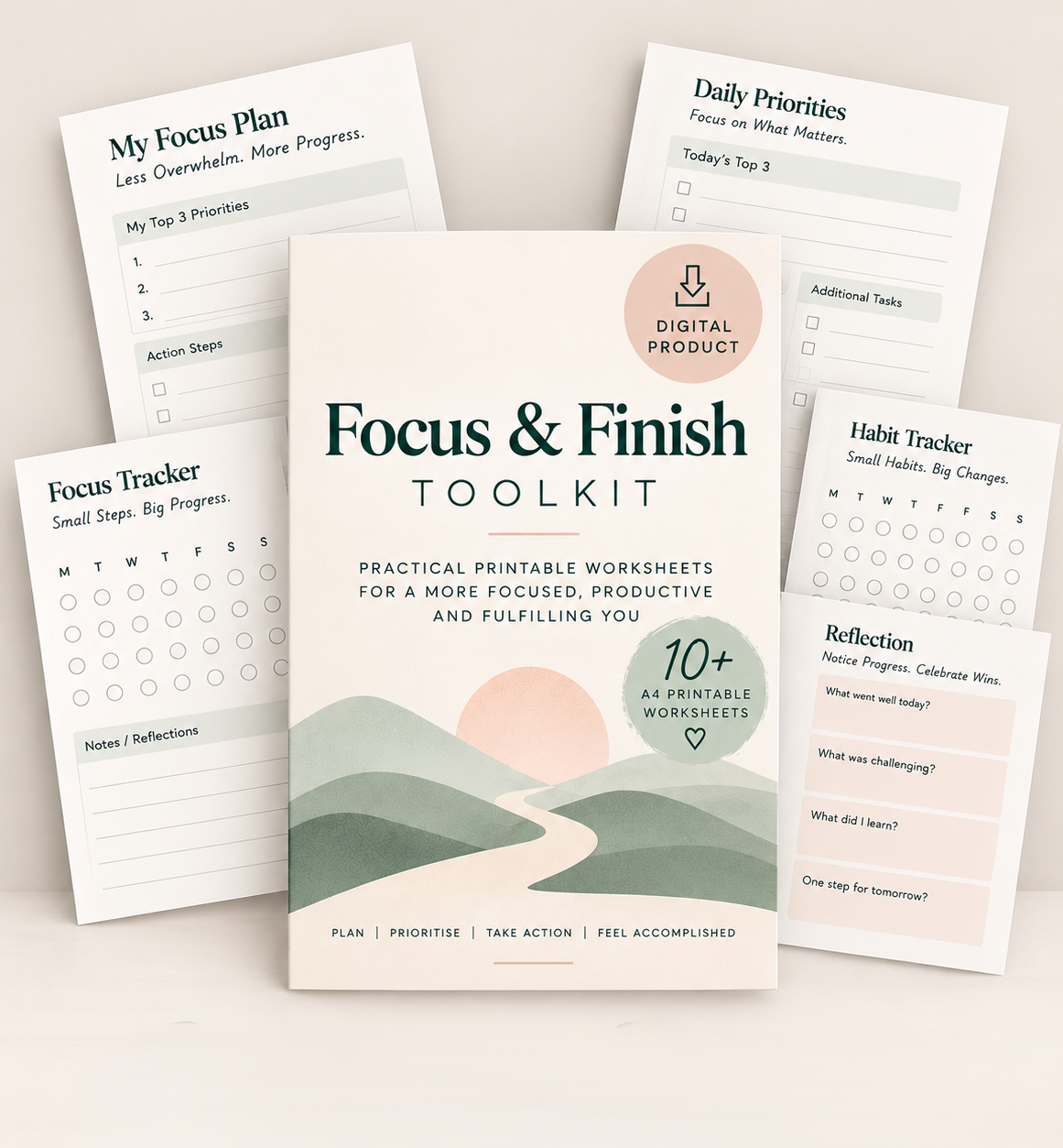 Focus and Finish Toolkit | Printable Workbook for Adults (PDF)